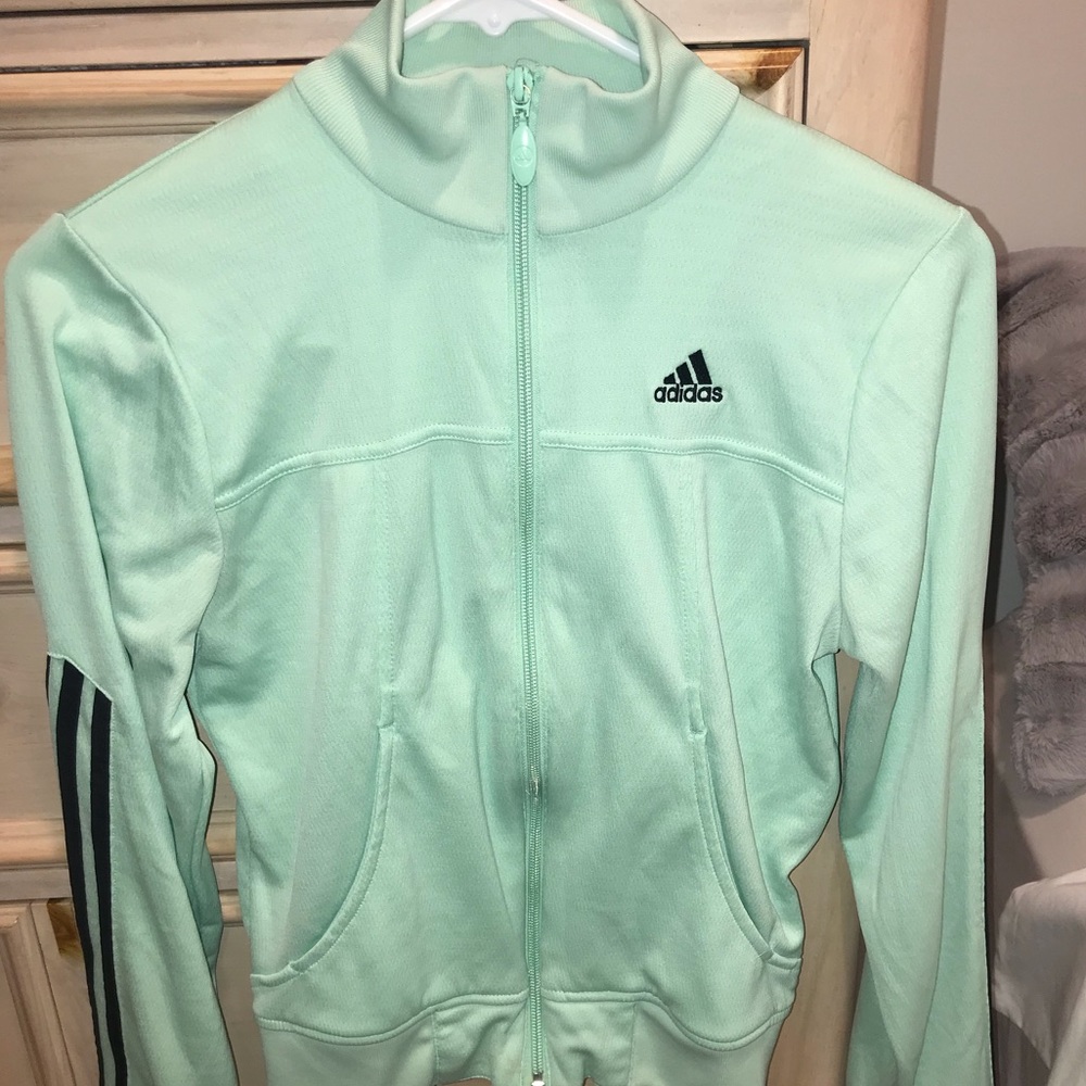 Mint green adidas jacket
